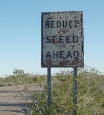 [Reduce speed ahead]