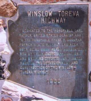 [Winslow-Toreva Highway marker]