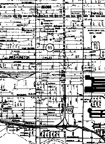 [Old map showing I-410]