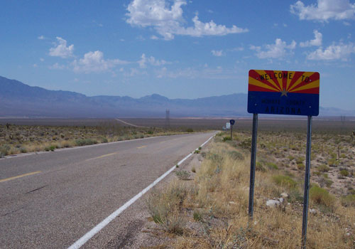 [US 91 entering Arizona]